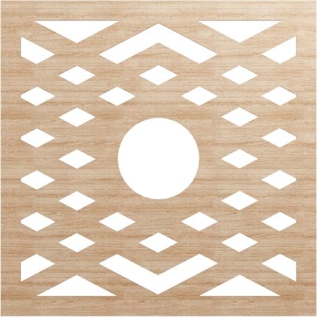 Ekena Millwork Chevron Wood Fretwork Pierced Ceiling Medallion, Alder, 40"OD x 10 3/8"ID x 3/8"T CMWP40X40X0375CHAL